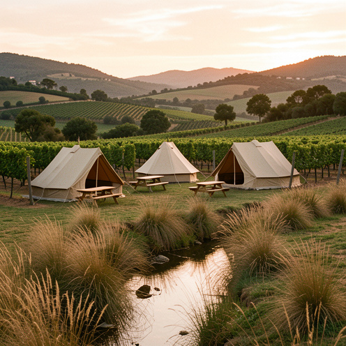 Camping paisible au cœur des vignobles et des collines méditerranéennes des Corbières, près de Durban-Corbières.